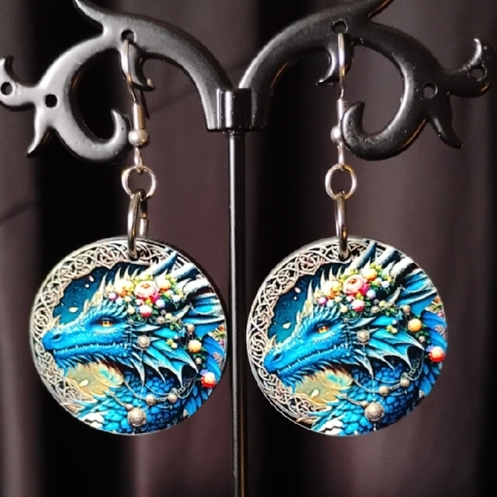Blue Dragon Earrings
